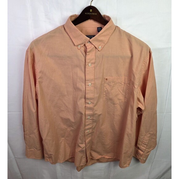 Izod Shirt Men's XL Peach Long Sleeve Button‎ Up Shirt - Picture 5 of 8